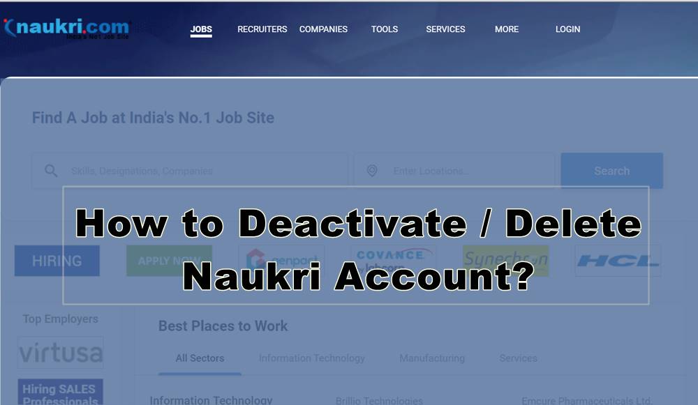 deactivate or delete naukri account