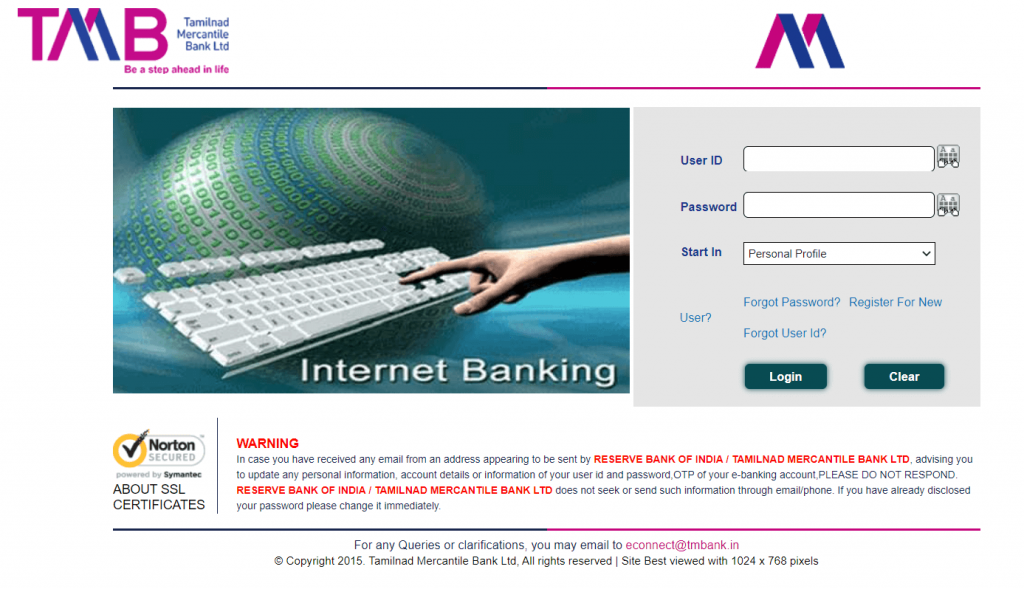 activate TMB net banking
